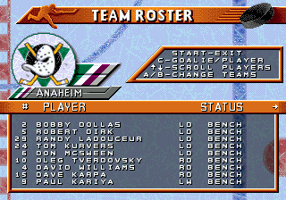 NHL 96 screenshot 4 for Sega Mega Drive